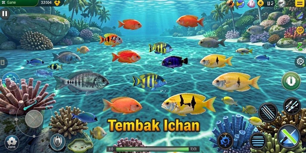 Tampilan screenshot 8II memperlihatkan gameplay seru Tembak Ikan.