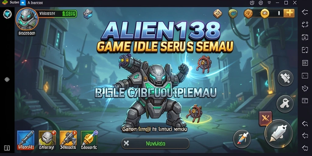 Screenshot gameplay ALIEN138 menampilkan aksi Idle yang menarik.