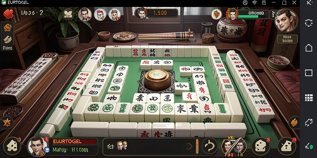 Tampilan gameplay Mahjong yang menantang di EUROTOGEL.