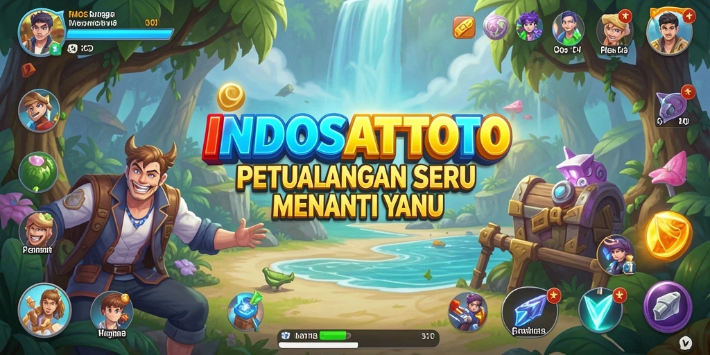 Screenshot gameplay <strong>INDOSATTOTO</strong> menunjukkan aksi petualangan seru dan penuh warna.
