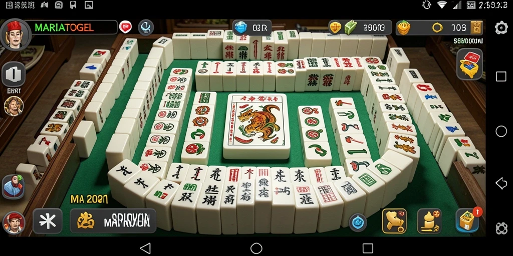 Tangkapan layar utama MARIATOGEL menunjukkan suasana permainan Mahjong yang seru.