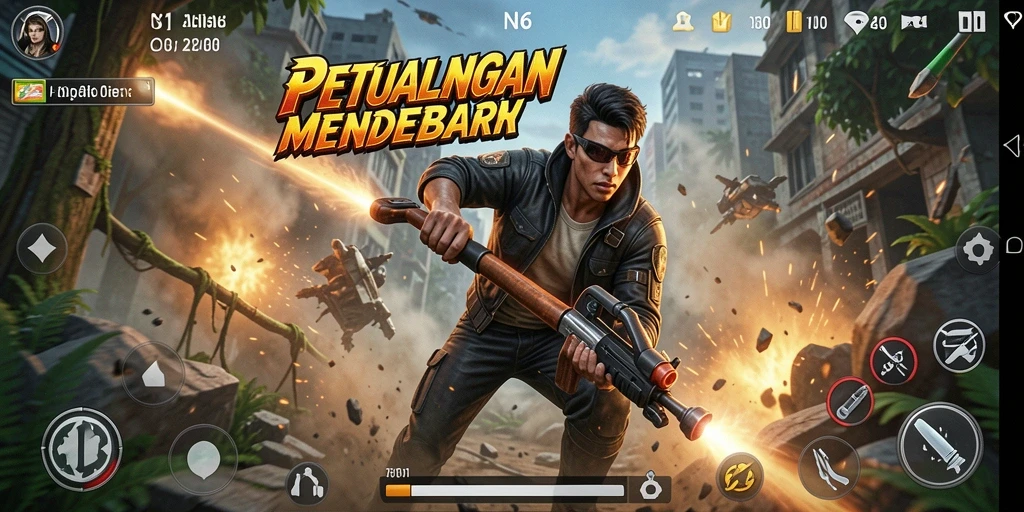Tangkapan layar N06 menampilkan gameplay aksi yang mendebarkan.