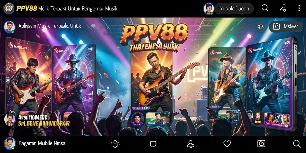 Tampilan screenshot PPV88 yang menampilkan fitur lirik lagu secara real-time.