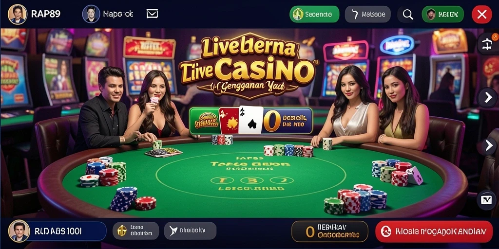 Screenshot gameplay Live Casino yang seru dan interaktif.