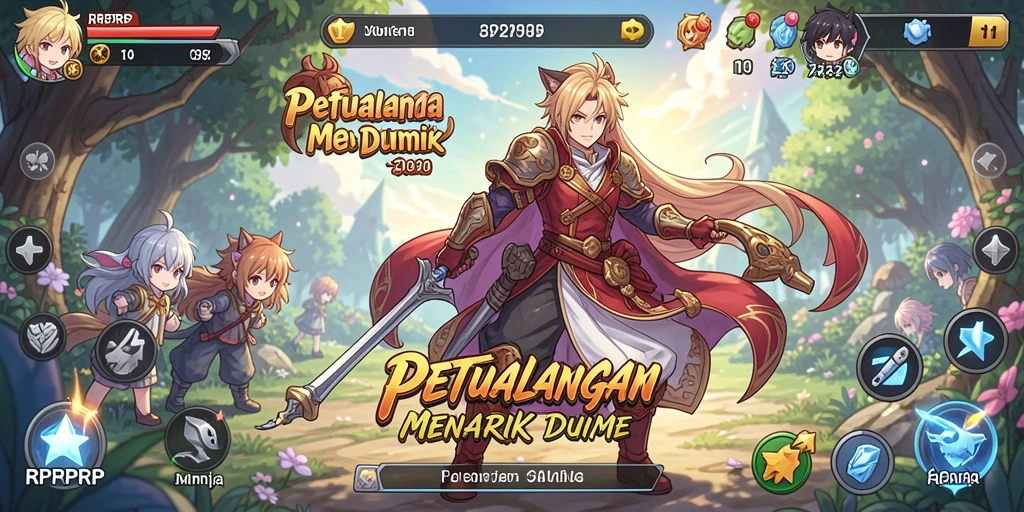 Tampilan gameplay <strong>RPRPRP</strong> yang penuh warna dan karakter yang unik.