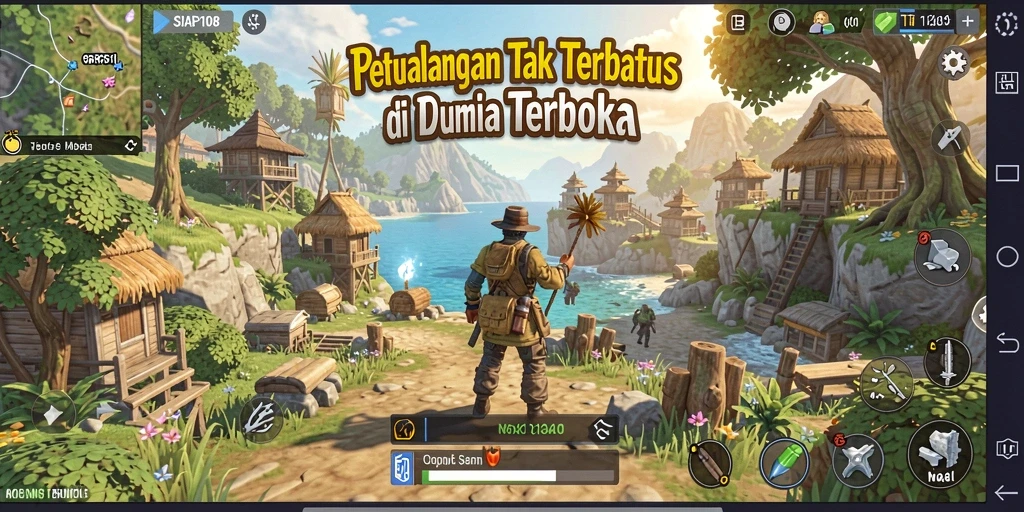 Screenshot gameplay Open World yang menampilkan eksplorasi yang mendalam dan interaksi.