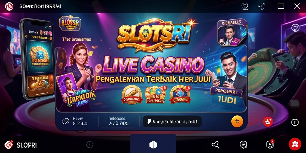 Screenshot gameplay SLOTSRI menunjukkan dealer langsung dan pilihan permainan yang menarik.