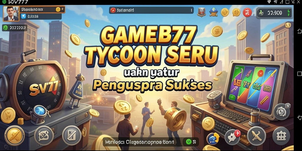 Screenshot gameplay SOV777 yang menampilkan simulasi bisnis Tycoon.