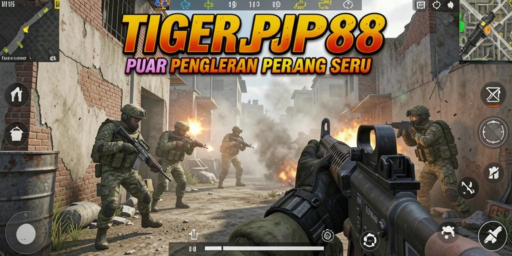 Tampilan gameplay <strong>TIGERJP88</strong> yang intens dan seru dalam pertempuran FPS.