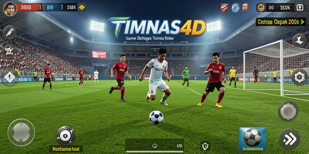 Screenshot gameplay TIMNAS4D menampilkan aksi seru di lapangan.