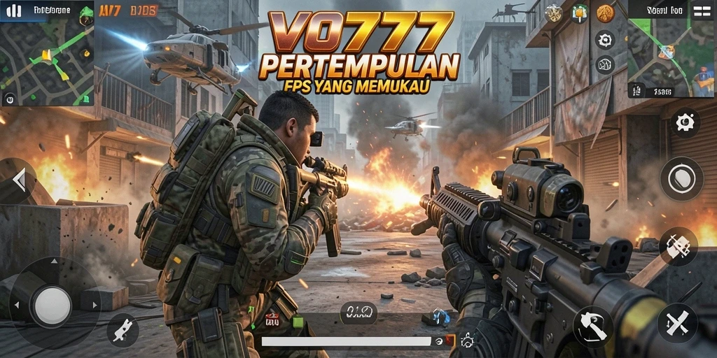 Tangkapan layar VO777 menampilkan aksi pertempuran yang mendebarkan di arena FPS.