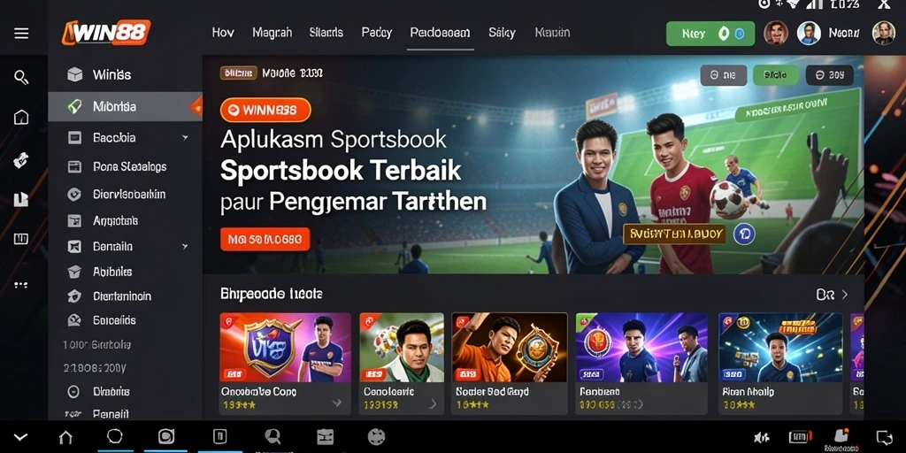 Tampilan gameplay menarik dari aplikasi Sportsbook WIN88.